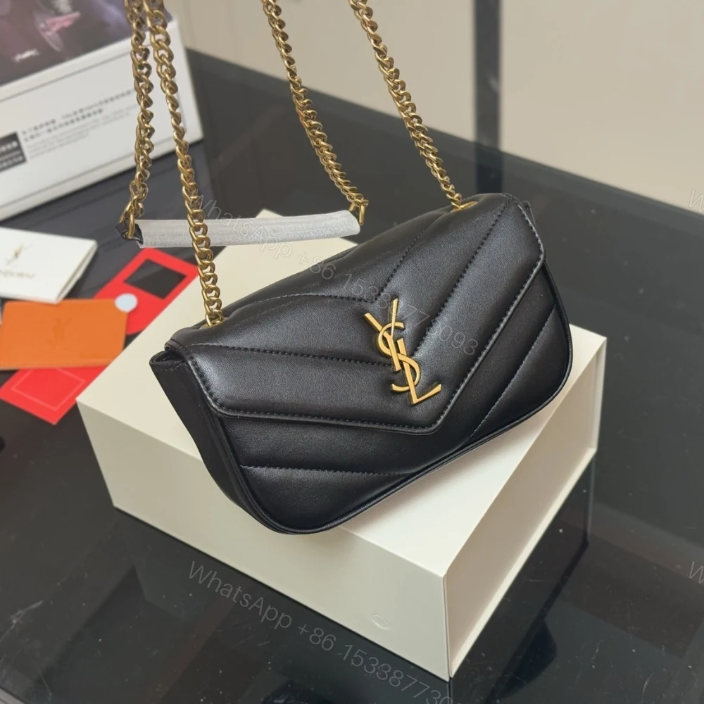 View 3 of Saint Laurent Loulou Mini In Matelassé Black 20Cm