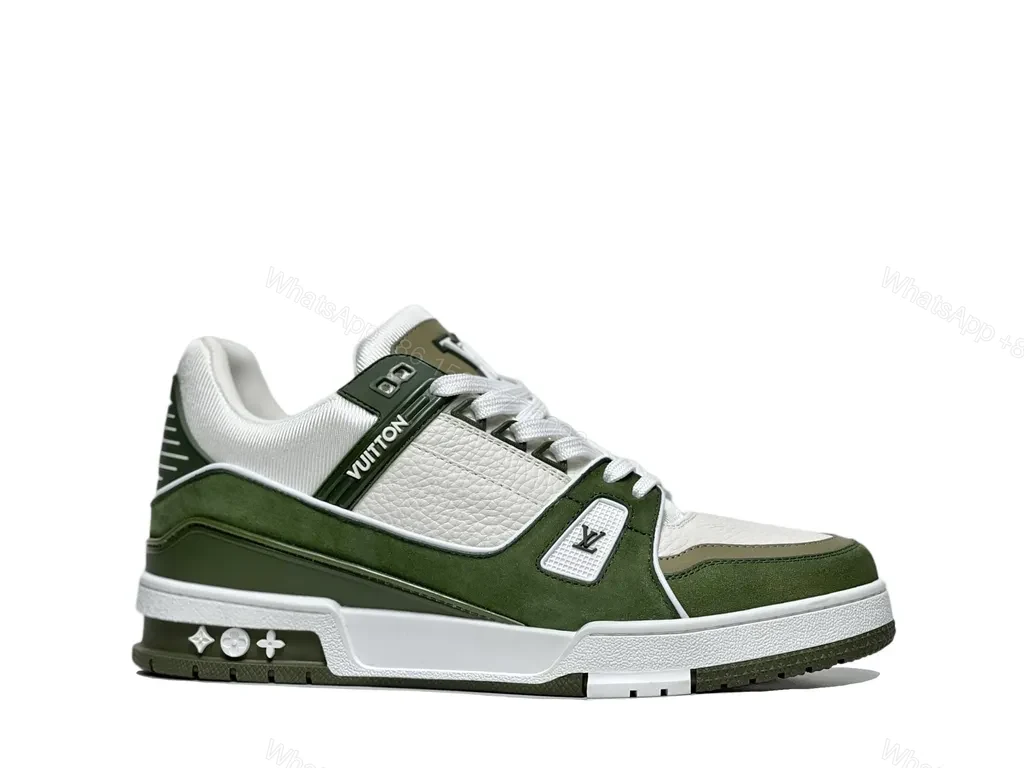 View 3 of Olive LV-Inspired High-Top Sneaker: All-Day Comfort