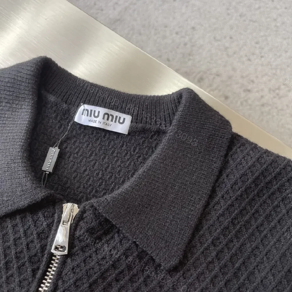 View 7 of Black Quilted Zip-Front Jacket with Subtle Logo, Standout Luxe Utility
