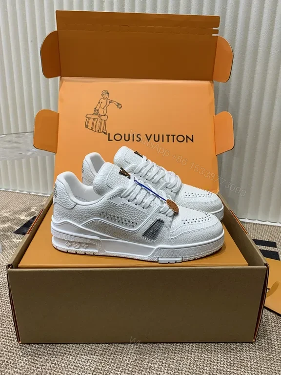 View 5 of White Leather Sneakers: Signature LV Detailing, Everyday Luxury
