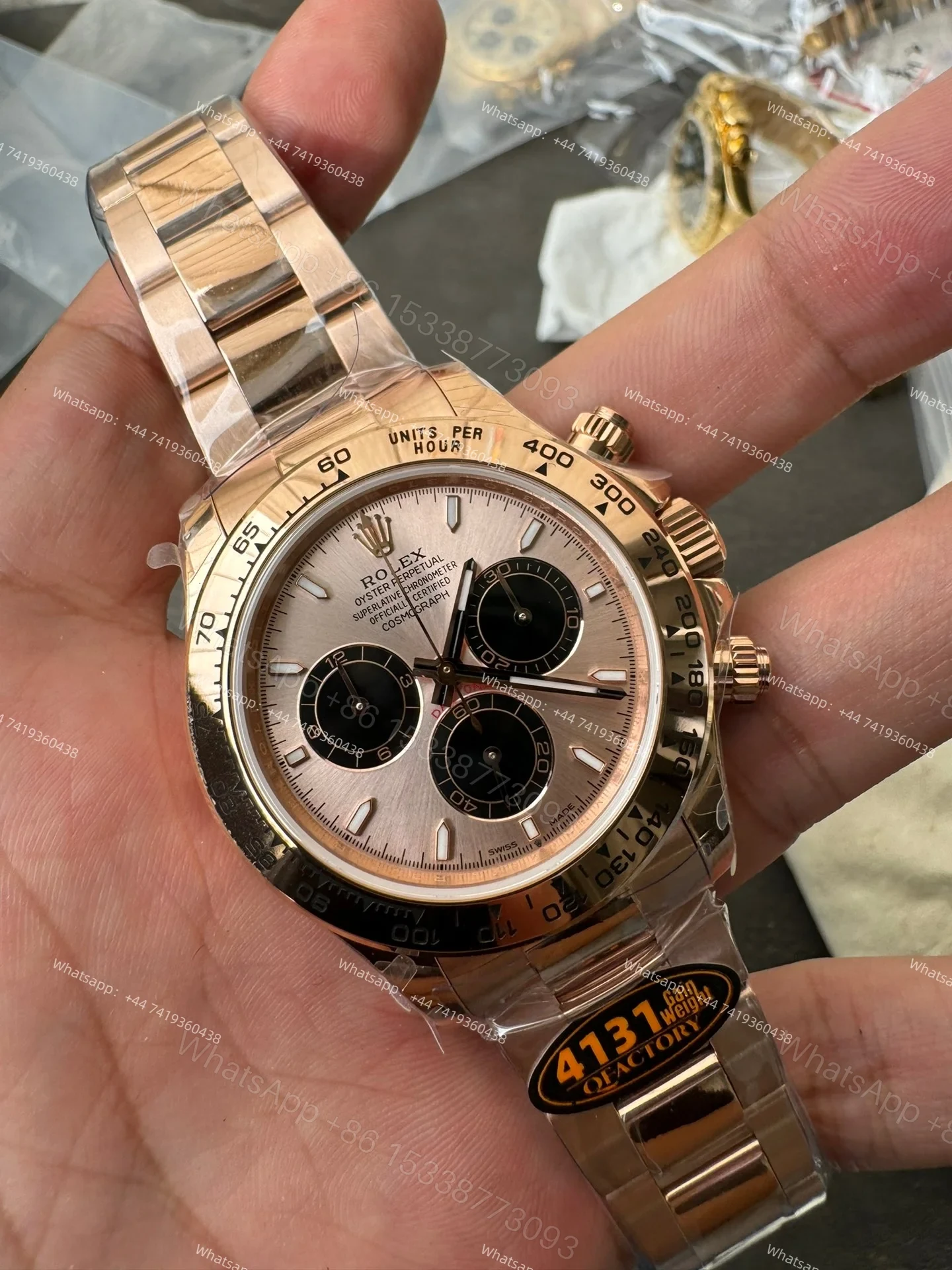 View 5 of Rolex Super Clone Daytona M126505-0003 Rose Gold Dial 4131 Movement