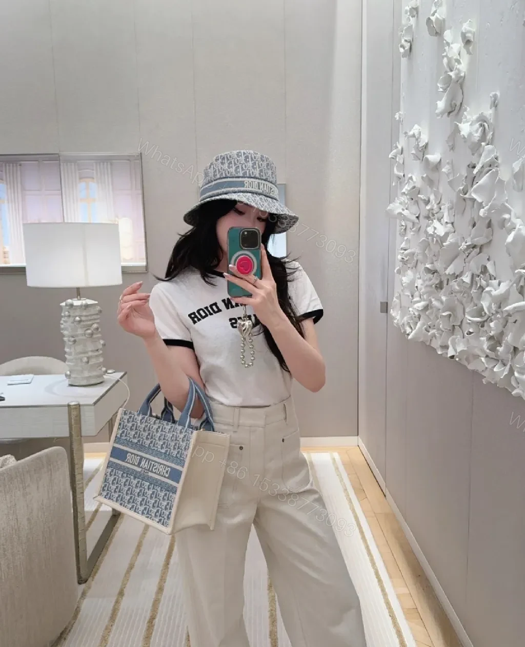 View 6 of Patterned Visor Hat – Luxurious, Structured, All-Day Comfort
