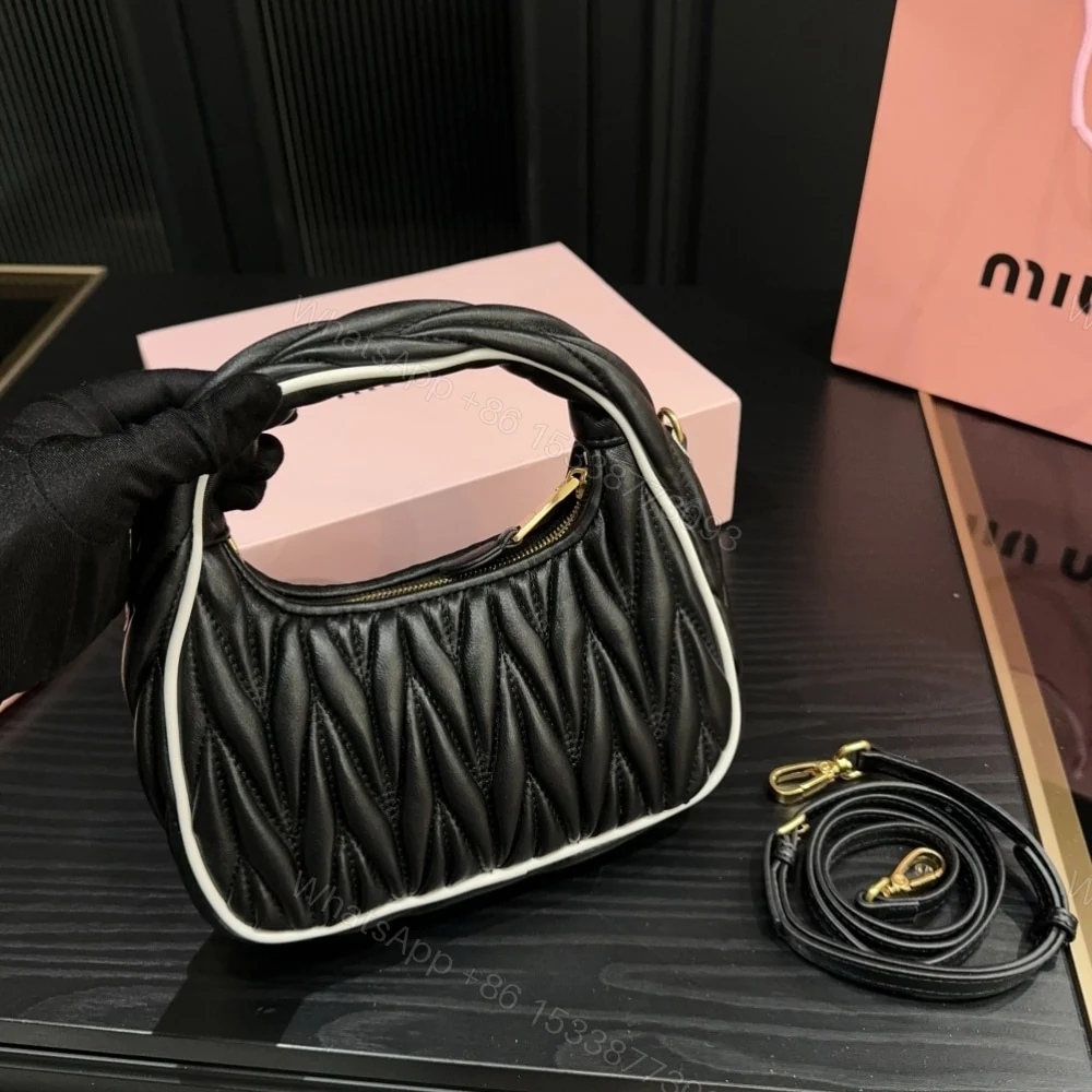 View 5 of MIUMIU WANDER MATELASSÉ BAG BLACK AND WHITE 20CM