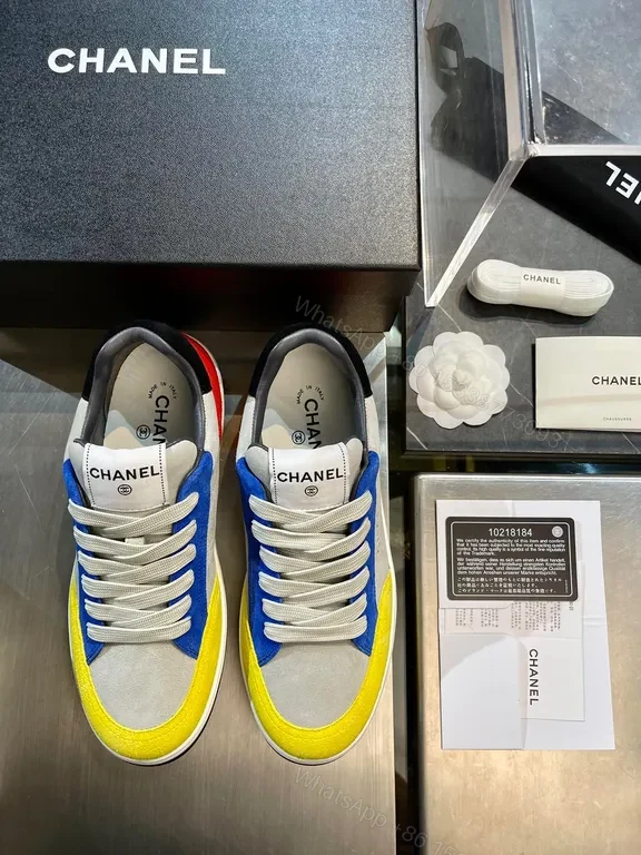 View 2 of Textured Paneled Chanel-Influenced Sneaker with Lifted Comfort