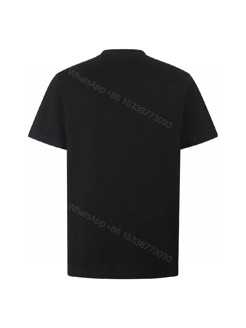 View 9 of Matte Black Cotton Tee with Subtle Embossed Logo, Modern Comfort