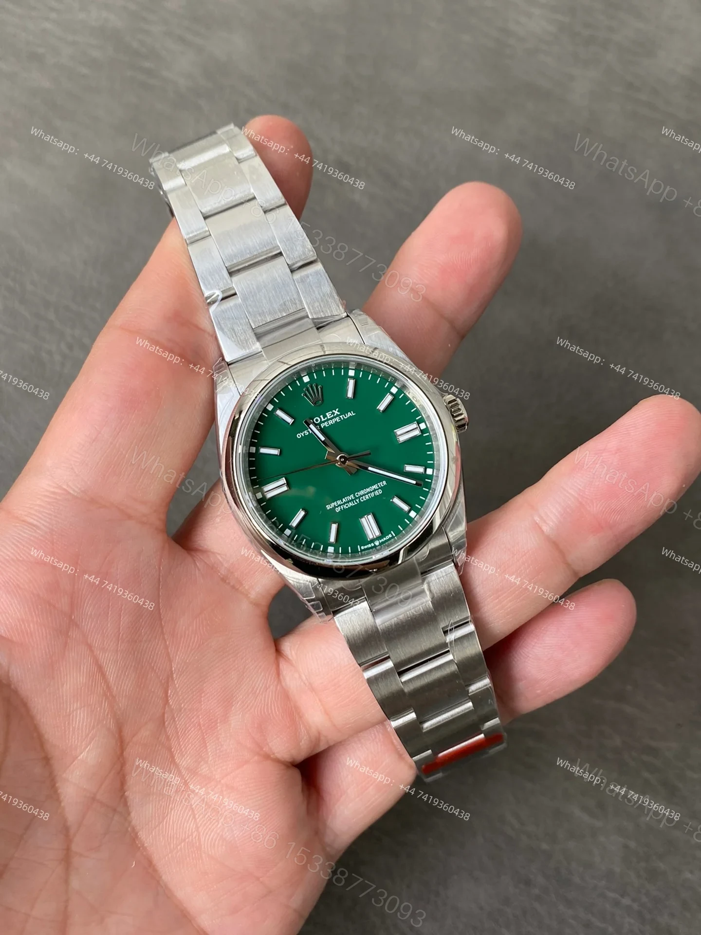 View 2 of Rolex Super Clone Oyster Perpetual M126000-0005 Green Dial 36MM 3230 Movement