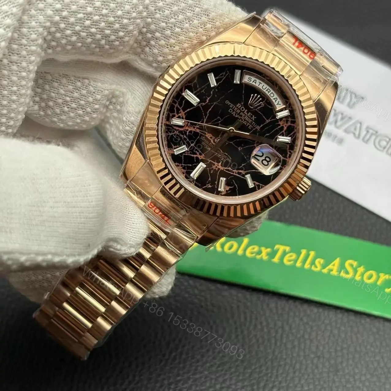 View 3 of Rolex Day-Date 40 Rose Gold Meteorite Dial