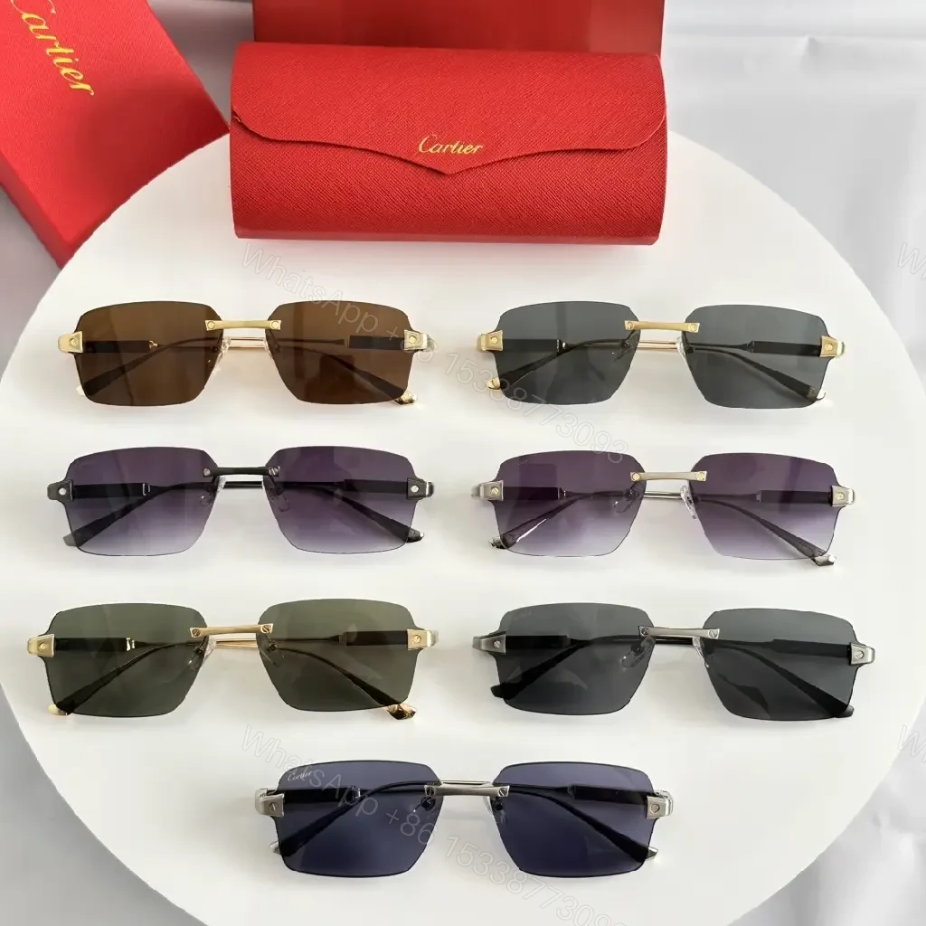 View 5 of Chic Rectangular Sunglasses: Luxe Hardware, Gold-Tone Edge