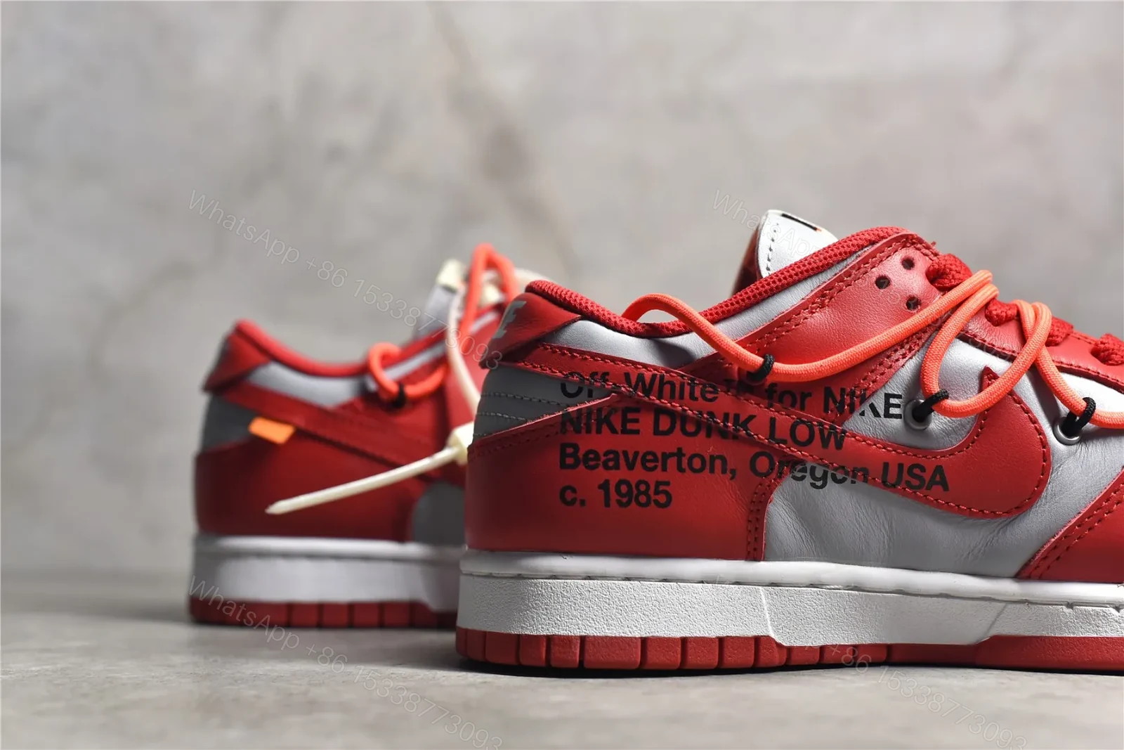 View 6 of Nike Dunk Low Off-White University Red Replicas