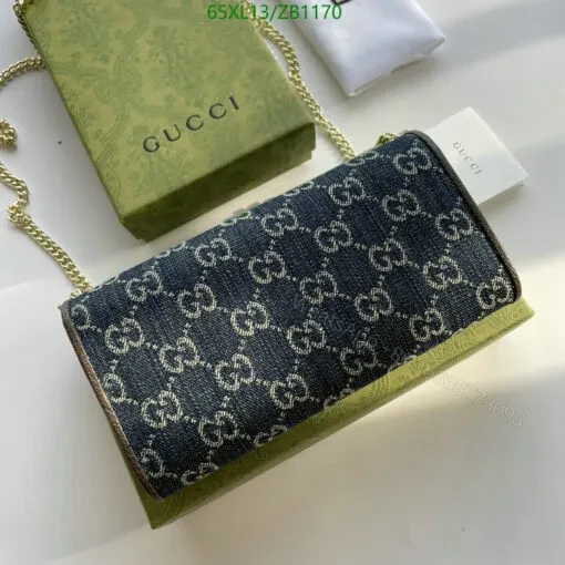 View 4 of Gucci Lookalike GG Mini Denim Black Shoulder Bag LMD6720
