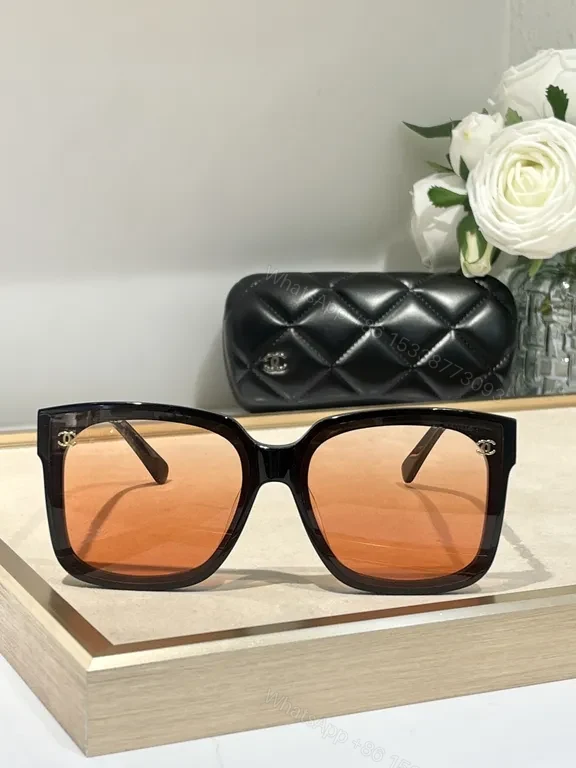 View 5 of White Acetate Oversized Sunglasses - CHANEL-Inspired Luxury Comfort