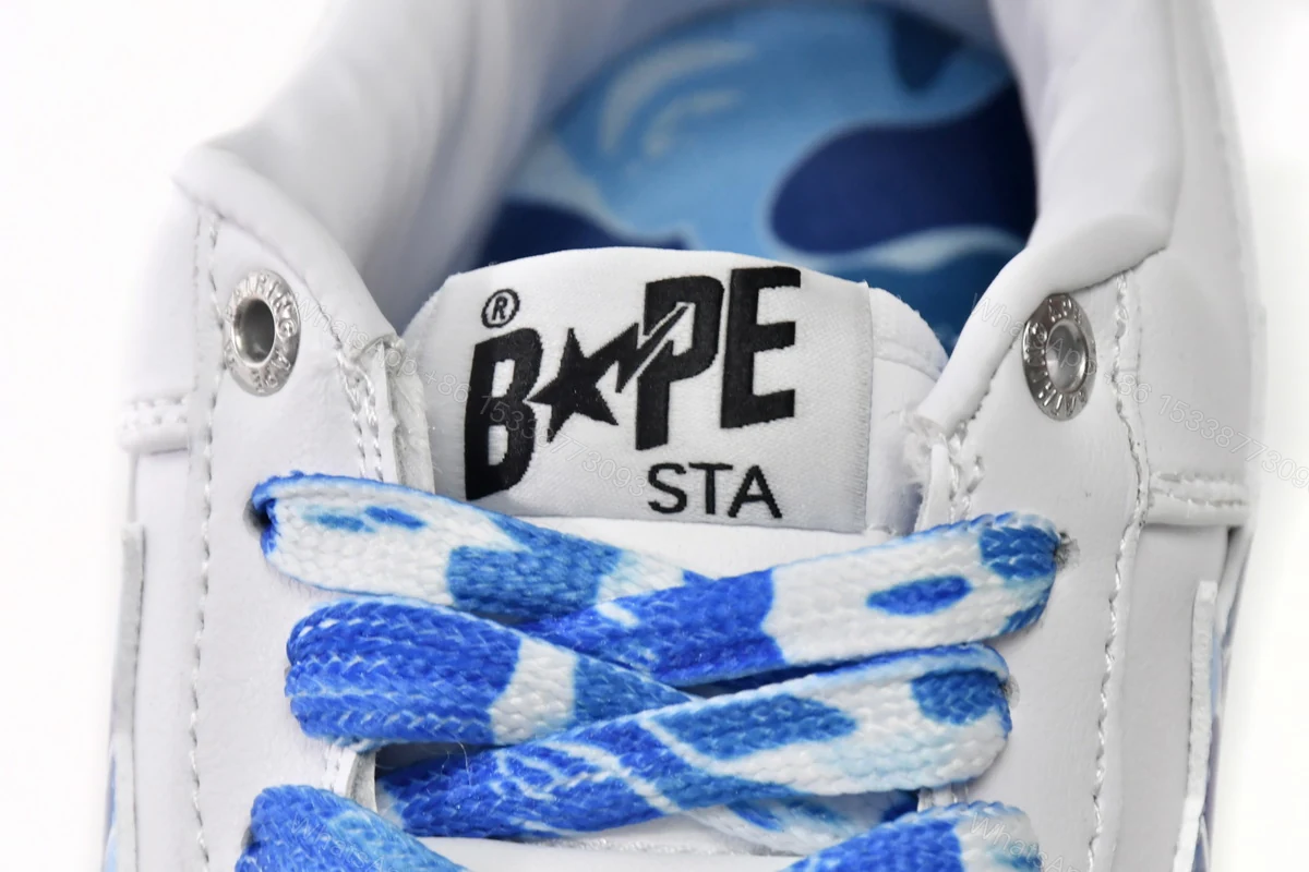 View 5 of Cheap Fake BapeSta Low White Blue Camouflage