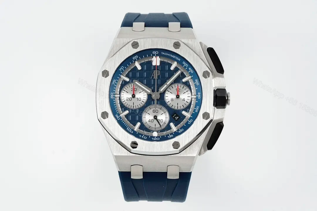 Audemars Piguet Royal Oak Offshore Chronograph in Stainless Steel with Blue Dial and Rubber Strap — view 1