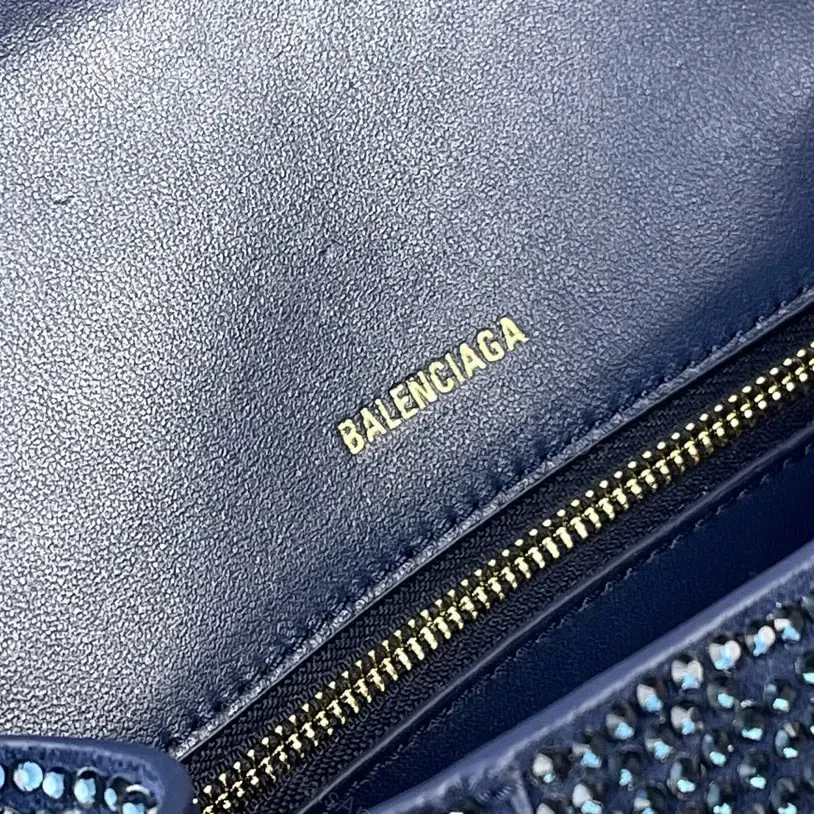 View 12 of 高仿Balenciaga*Hourglass系列沙漏包滿鑽深藍色S