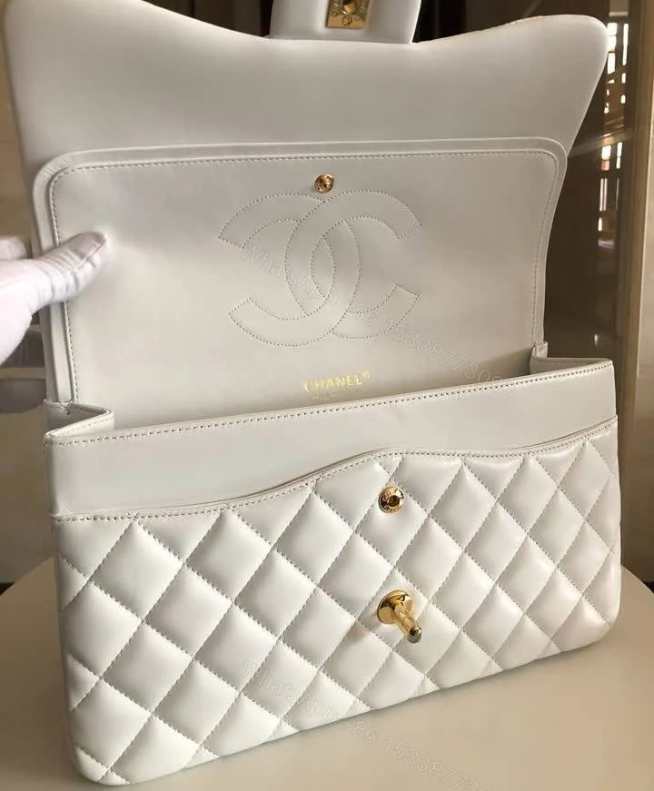 View 7 of Chanel Classic Flap White Bag Dupe