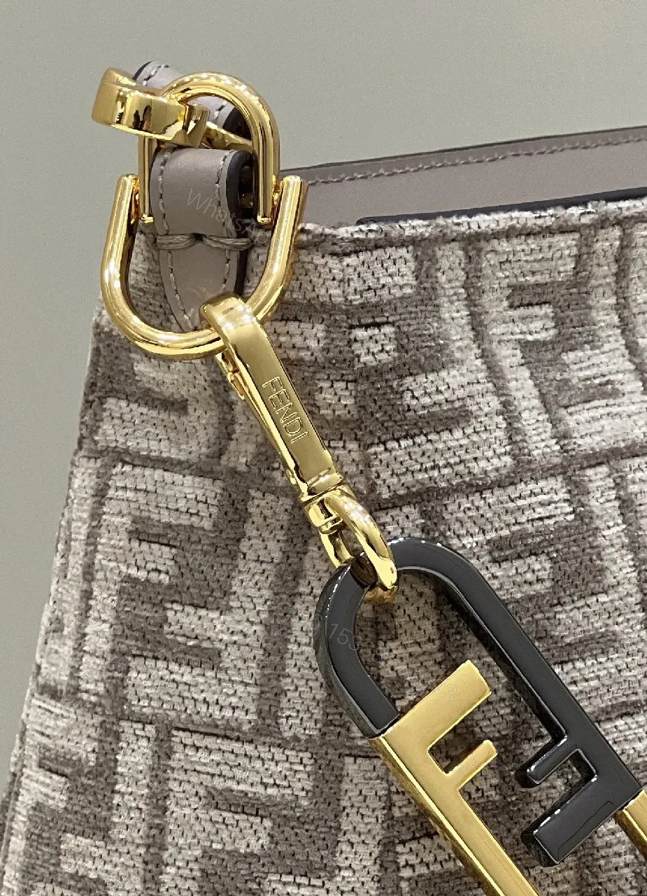 View 5 of Monogram Canvas Shoulder Bag with Dual Strap Detail