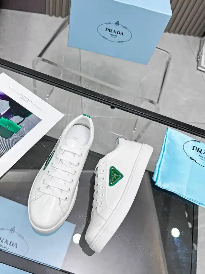View 8 of PRADA BRUSHED LEATHER SNEAKERS – PRD042