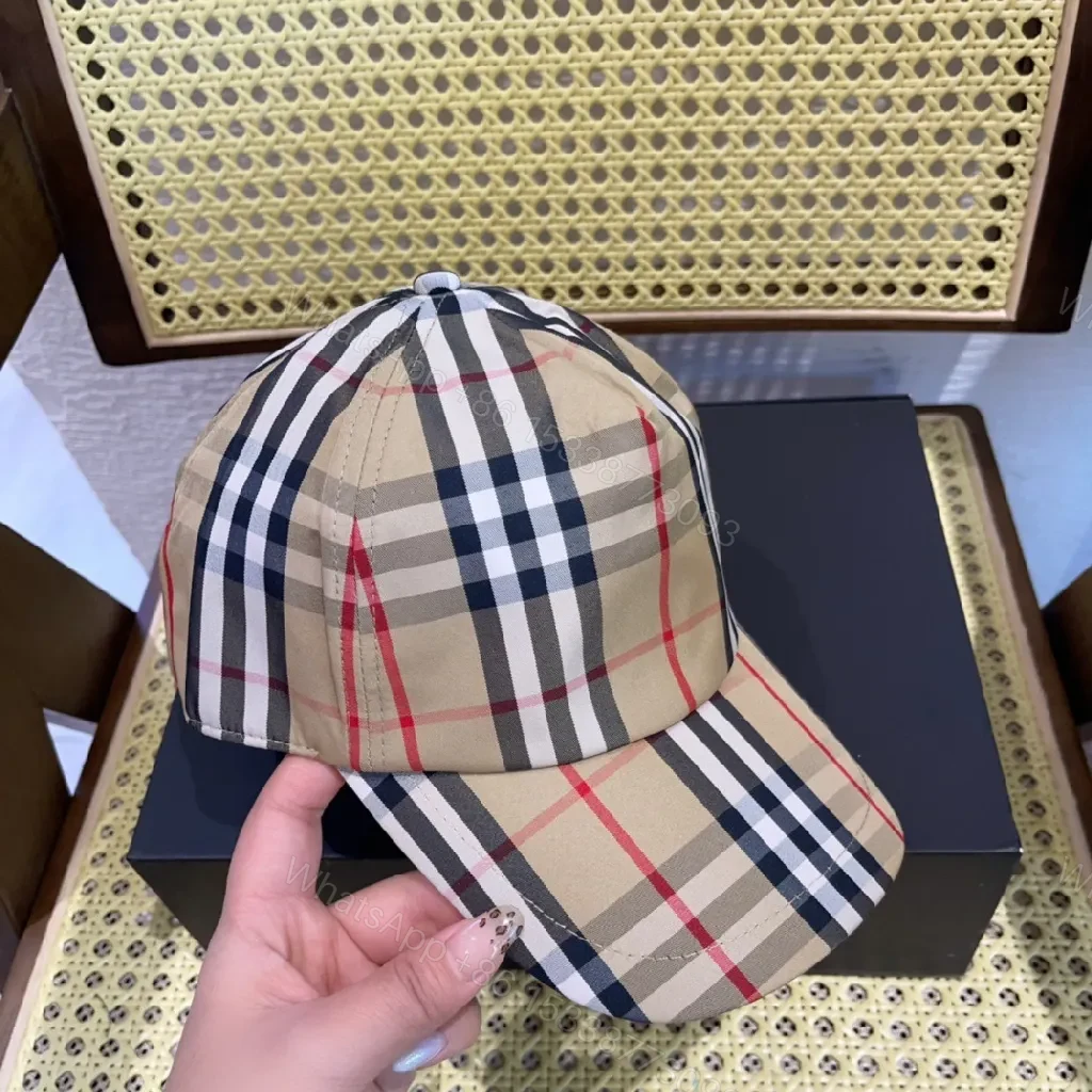 View 4 of Beige Plaid Cap Set: Classic Check, Modern Fit Utility Cap
