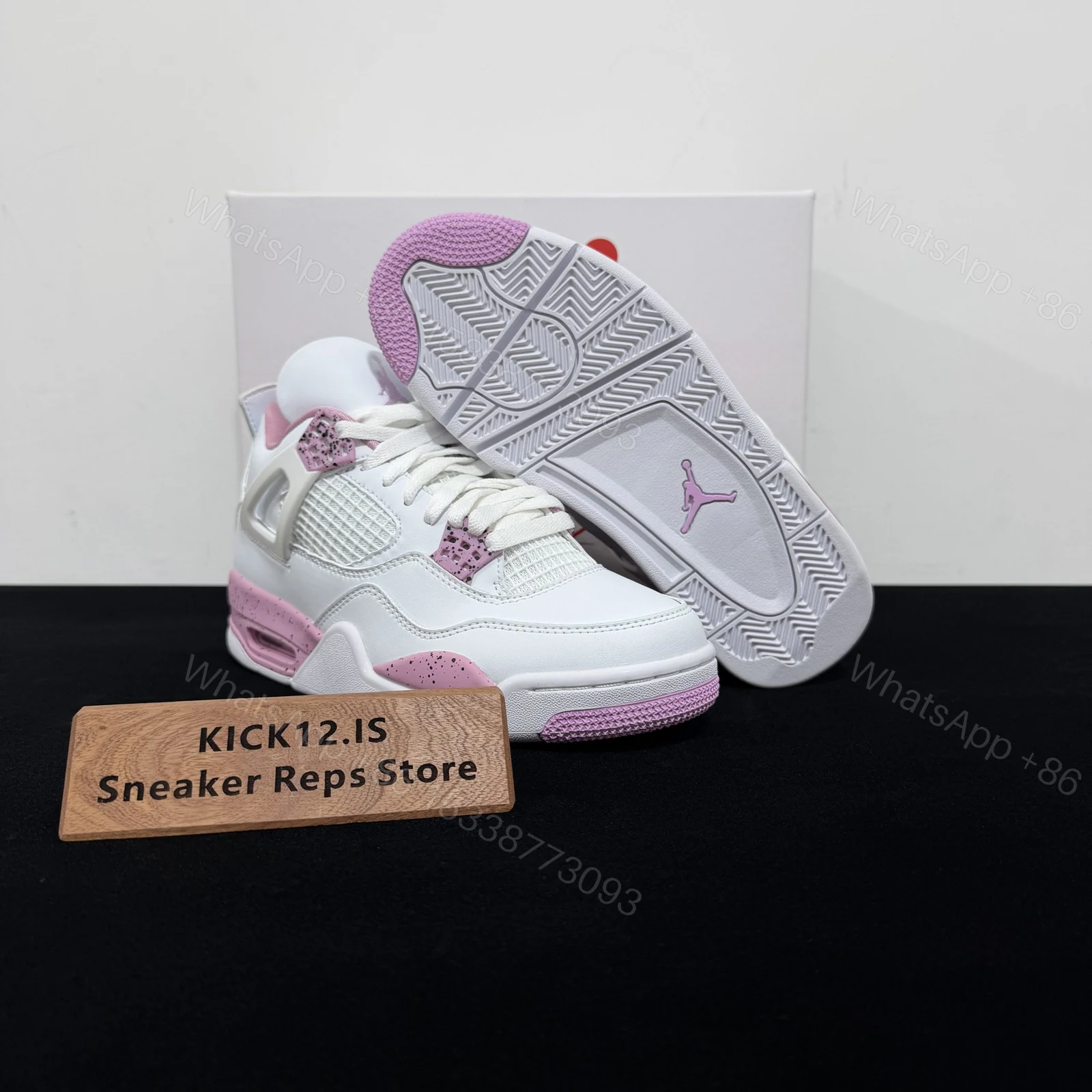 View 3 of Air Jordan 4 Pink Oreo Replica