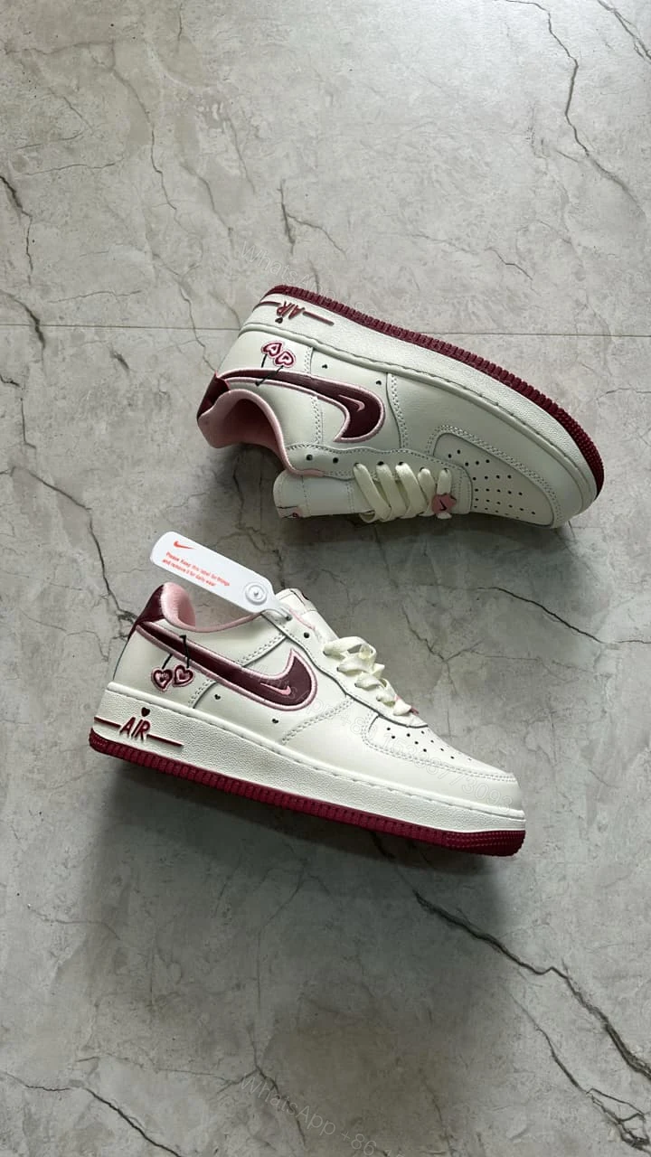 First Copy Nike Airforce Originals Heart Maroon Sole — view 1