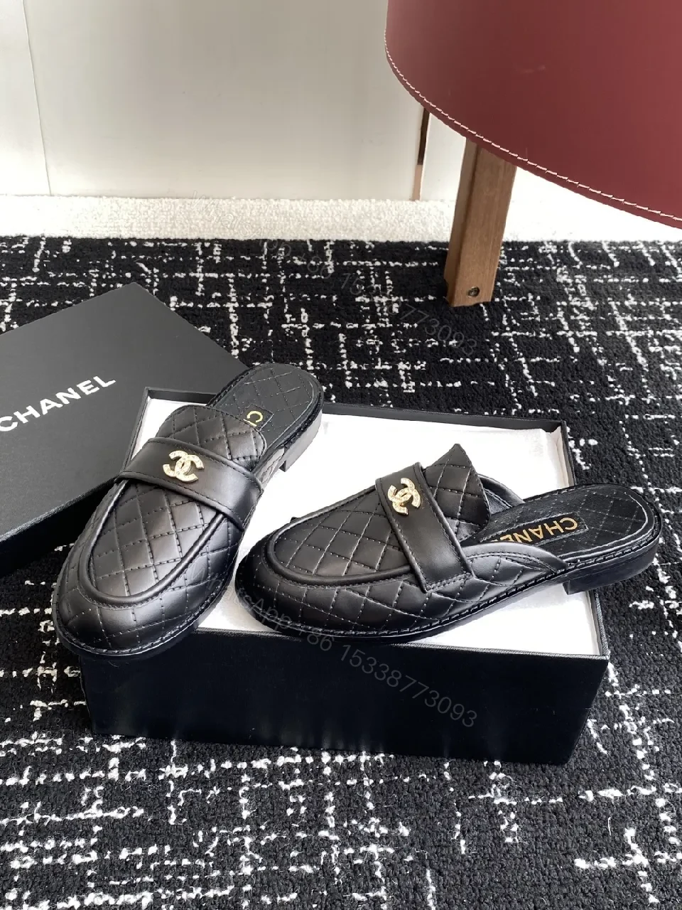 Textured Quilted Leather Mules - Quiet Luxury Slip-Ons — view 1