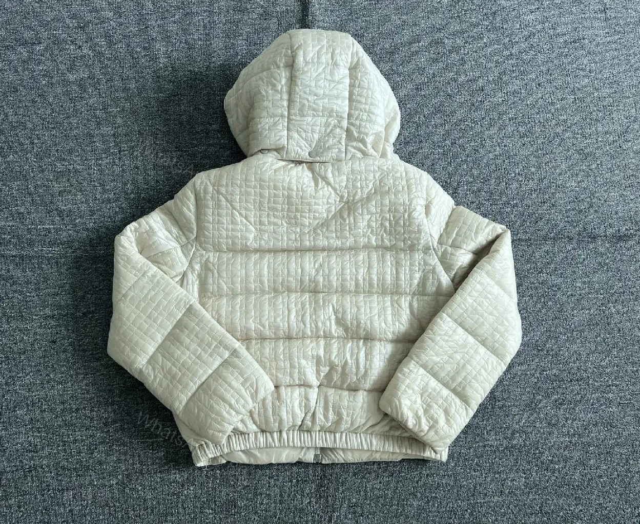 View 9 of Quilted Off-White Hooded Jacket: Lightweight Warmth, Premium Structure