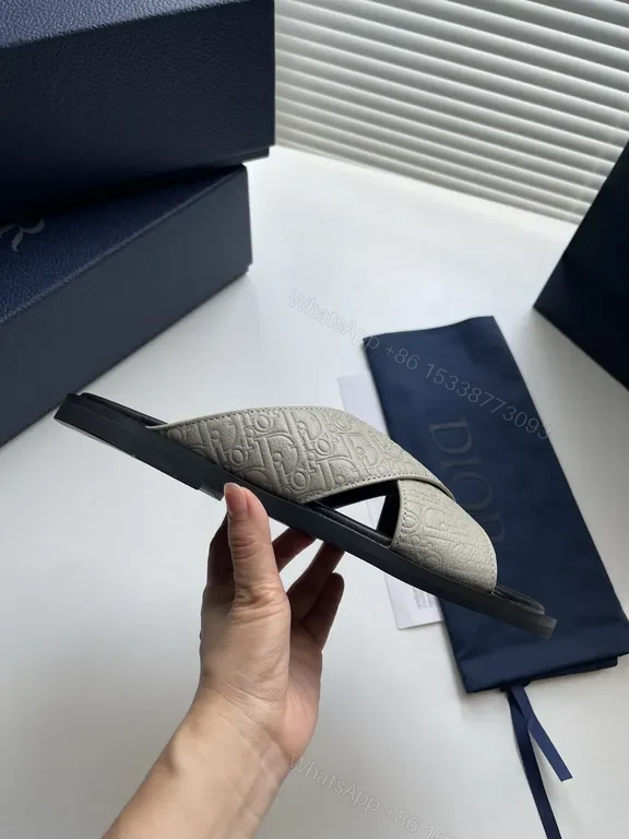 View 5 of Dior Embossed Slide Sandals â€“ Casual Luxe Comfort