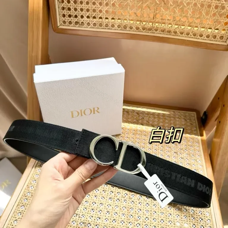 View 6 of Bold Black Belt with Signature Hardware - Dior-Inspired Class