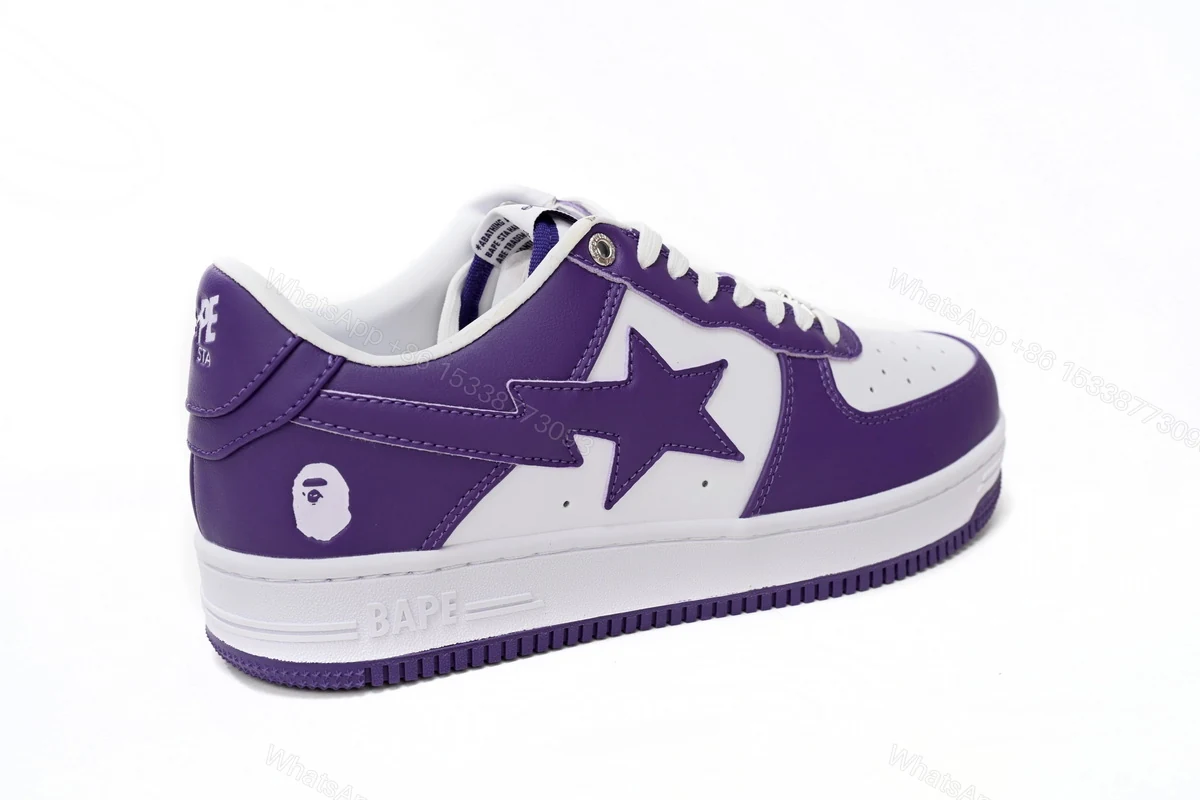 View 6 of Cheap Fake BapeSta A Bathing Ape Low White Purple 1170 0191 007