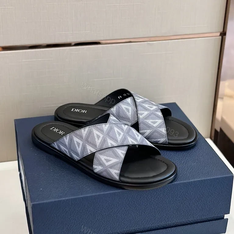 View 2 of Geometric Dior Slide: Modern Luxury Comfort Footwear