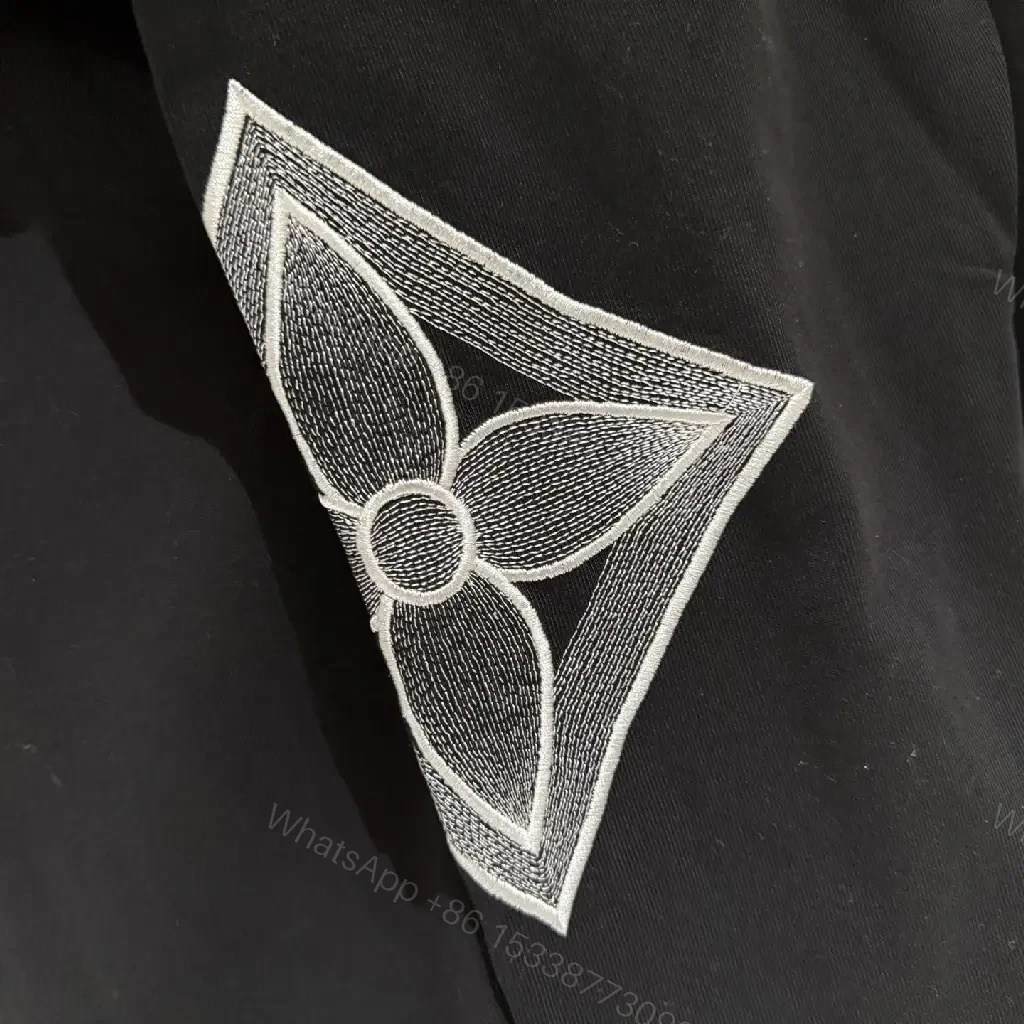 View 6 of Relaxed Black Sweatshirt - Monogram Embroidered Luxe Streetwear