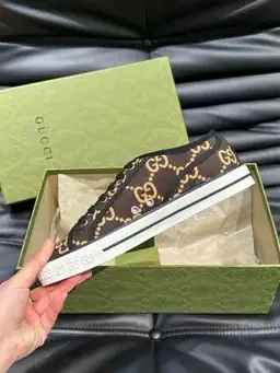 View 6 of GUCCI TENNIS 1977 SHOES SNEAKERS IN EBONY/BEIGE – GC279