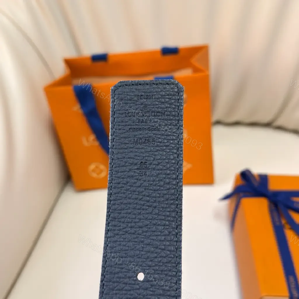 View 3 of Denim-Texture Belt with Gold Buckle - Casual Luxury Accessory