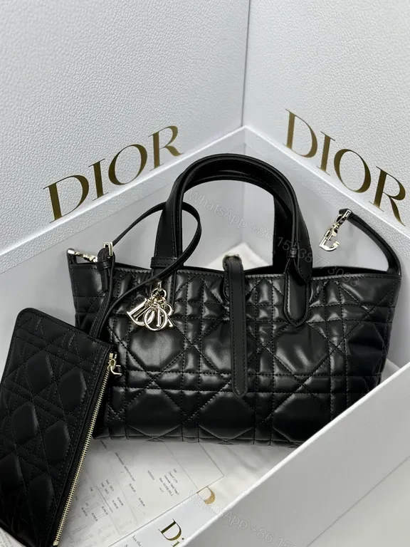 View 2 of Chic Quilted Satchel in Black Leather with Gold Hardware