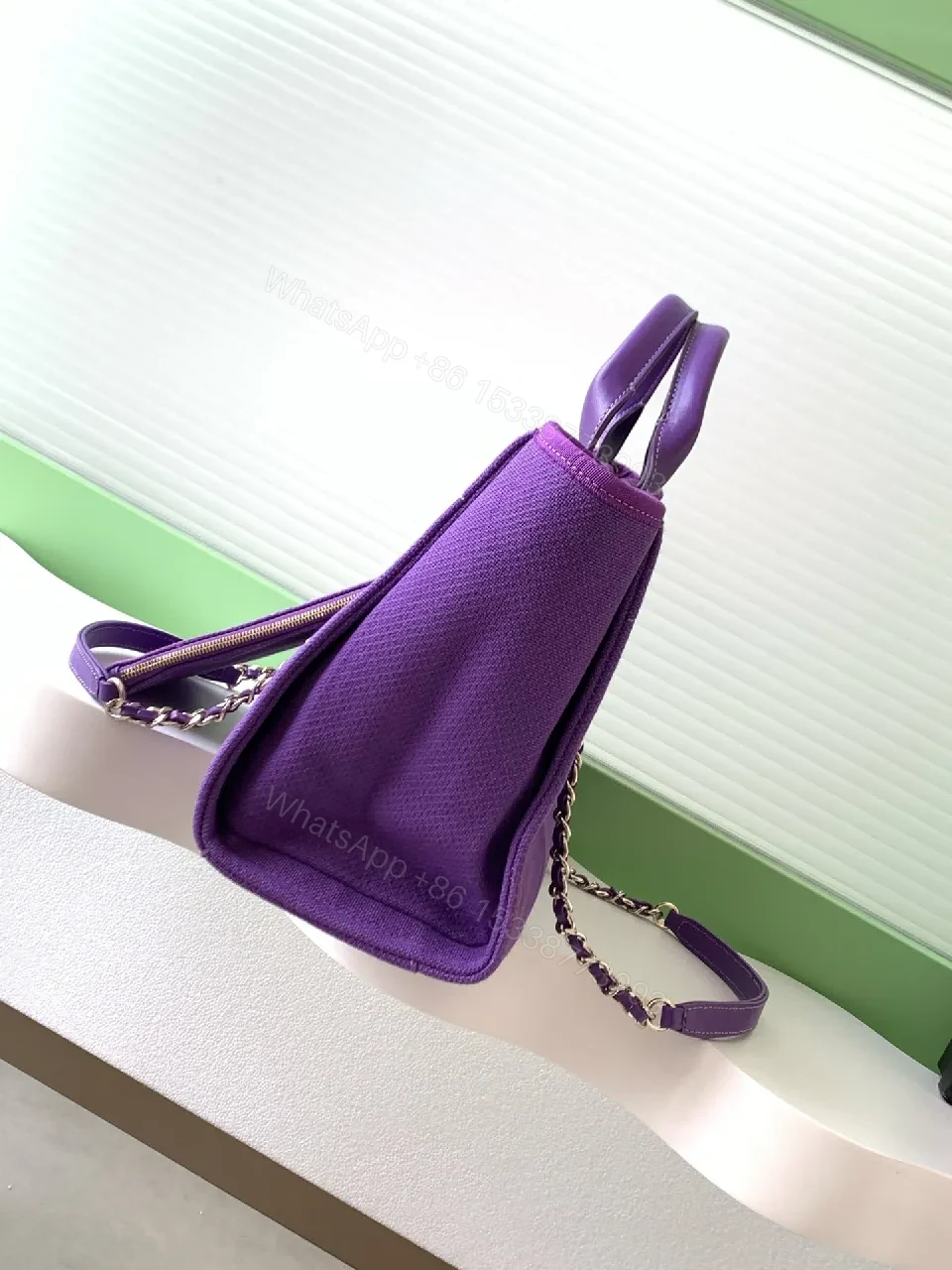 View 6 of Purple Canvas Tote: Luxe-Chic Everyday Carry Bag