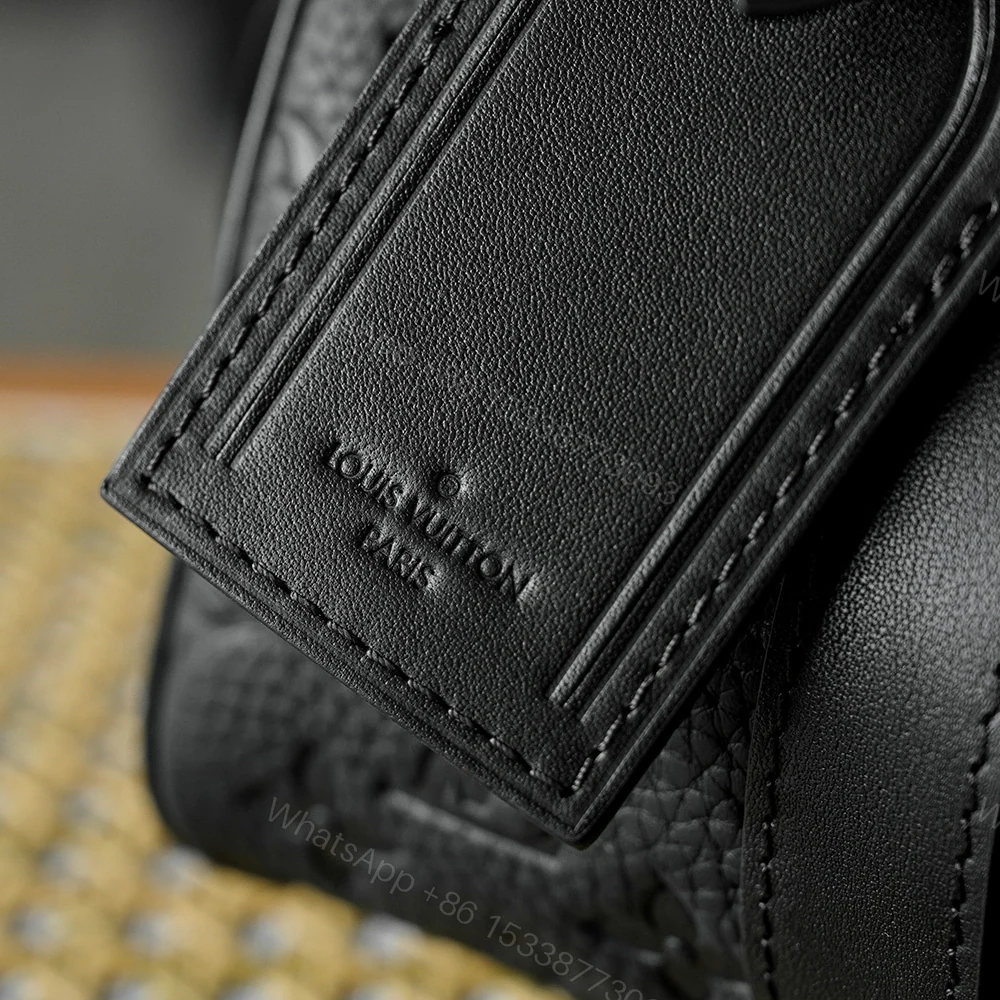 View 10 of 高仿LV*Keepall25系列M20900壓紋牛皮男士單肩包黑色免檢版