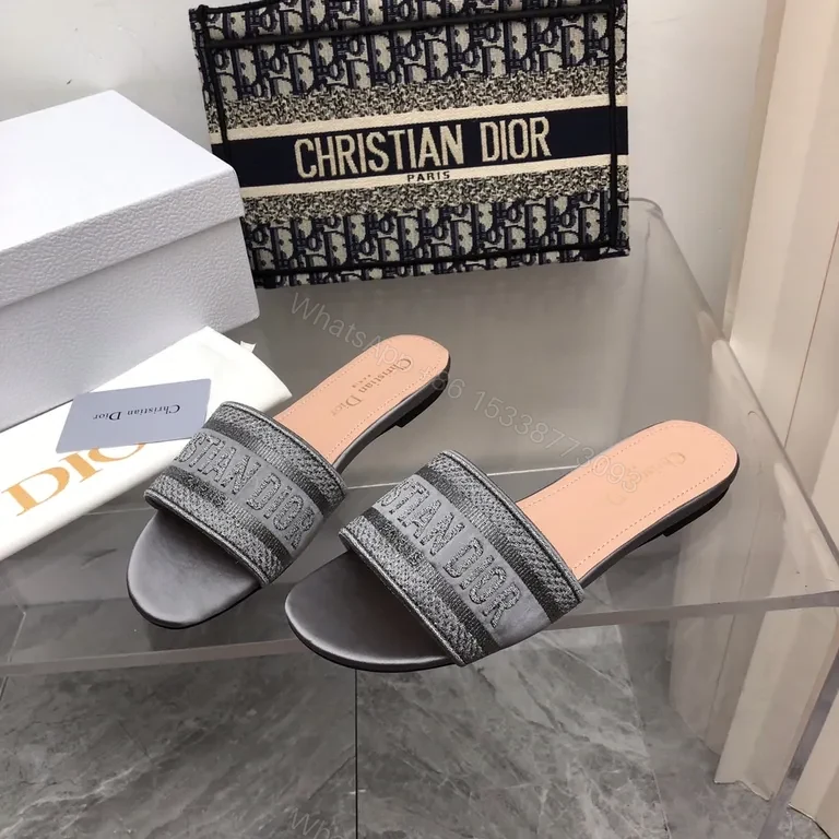 View 5 of Metallic Knit Luxe Slides: Dior Signature Comfort Slip-Ons