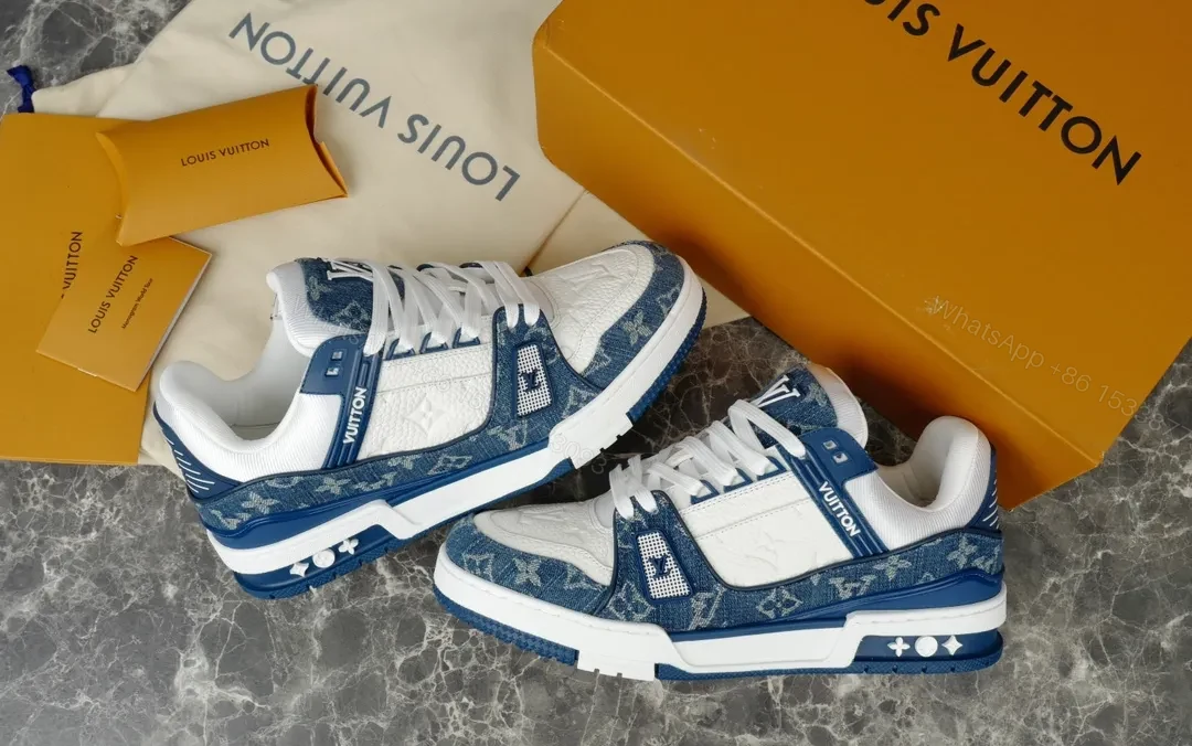 View 6 of Denim-Trim Luxury Runner: Casual Sophistication Sneaker