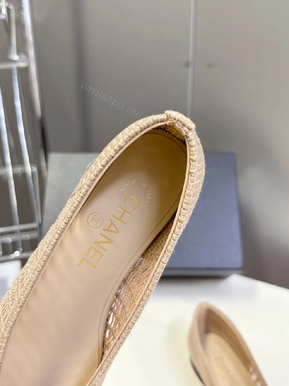 View 5 of Neutral Knit Lace Espadrille Flats: Subtle Luxe Comfort