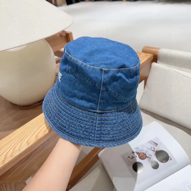 View 8 of Denim CELINE Lettering Bucket Hat â€“ Casual Luxury Sunglow Style