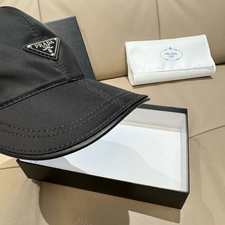 View 4 of Minimalist Luxe Nylon Cap â€” Prada Logo, Unisex, Durable