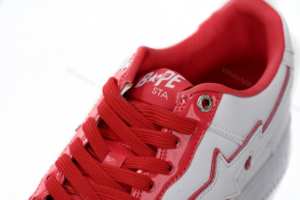 View 5 of Cheap Fake BapeSta Low White Red Border 1J30-291-017