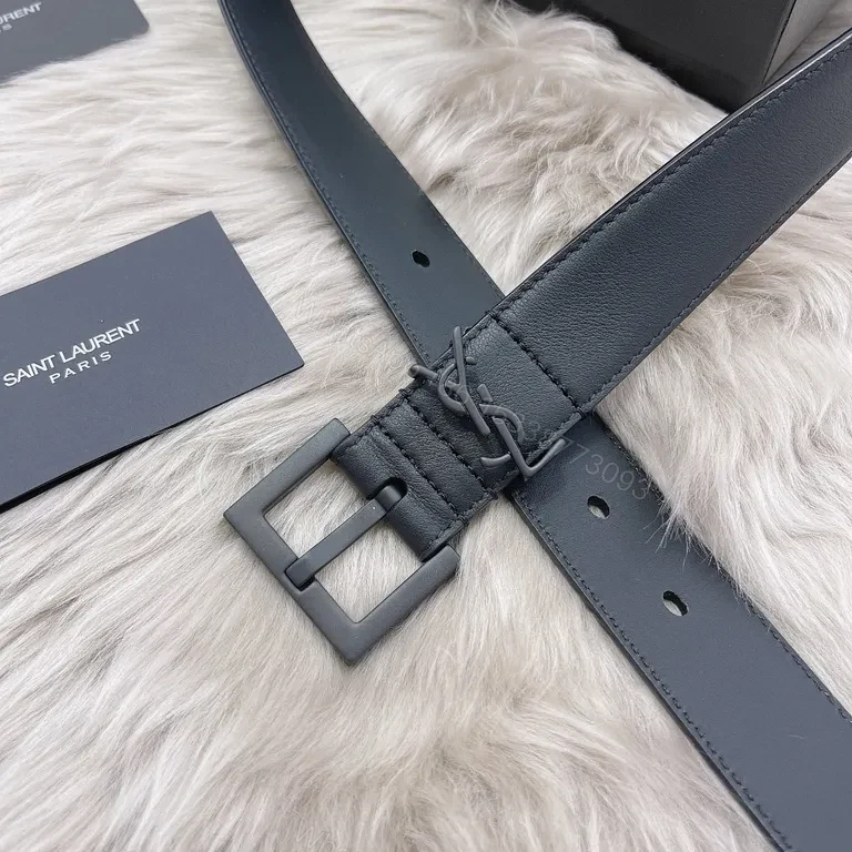 View 2 of Black Leather Belt Bag - Signature Hardware, Structured Luxury, Saint Laurent