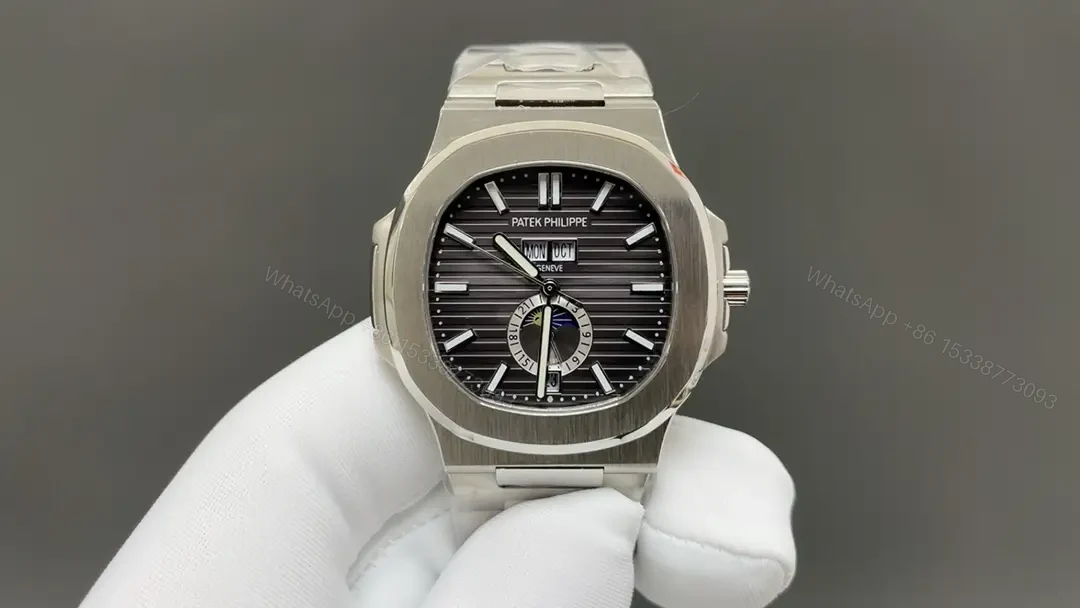 Patek Super Clone Nautilus 5726/1A Grey Dial Steel Bracelet Premium 40MM PATEK-NAUT5726-GRY40-V3 — view 1