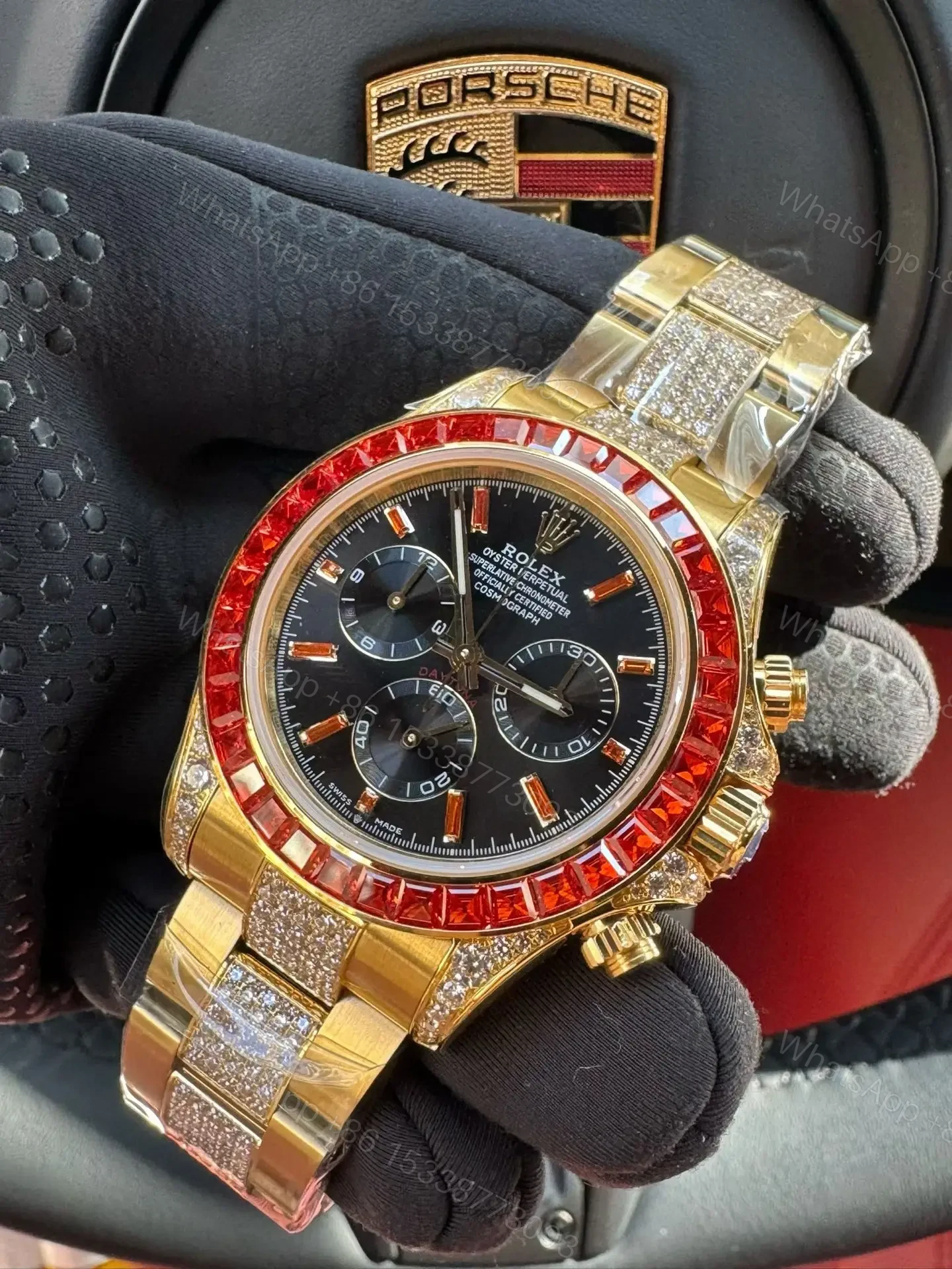 View 3 of Rolex Daytona Orange Sapphire Yellow Gold Edition 40mm RG-DAYTONA-ORANGE-SAPPHIRE-GOLD
