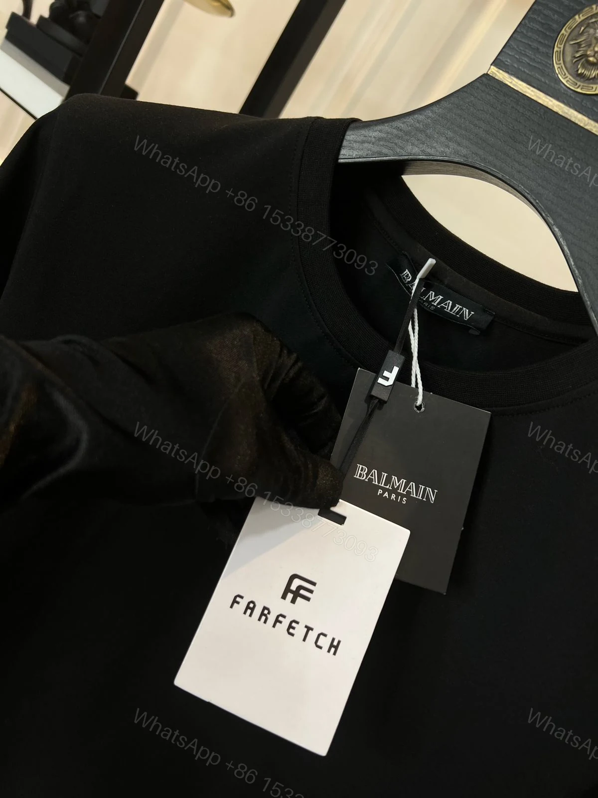 View 15 of FIRST COPY BALMAIN Heavy Gsm Cotton Lycra Round Neck Premium Fit T-Shirt