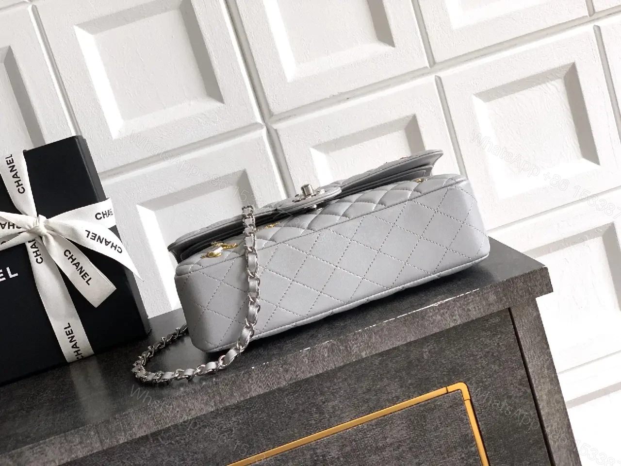 View 9 of Quilted Leather Bag, Charm Accents, Everyday Luxury Bag