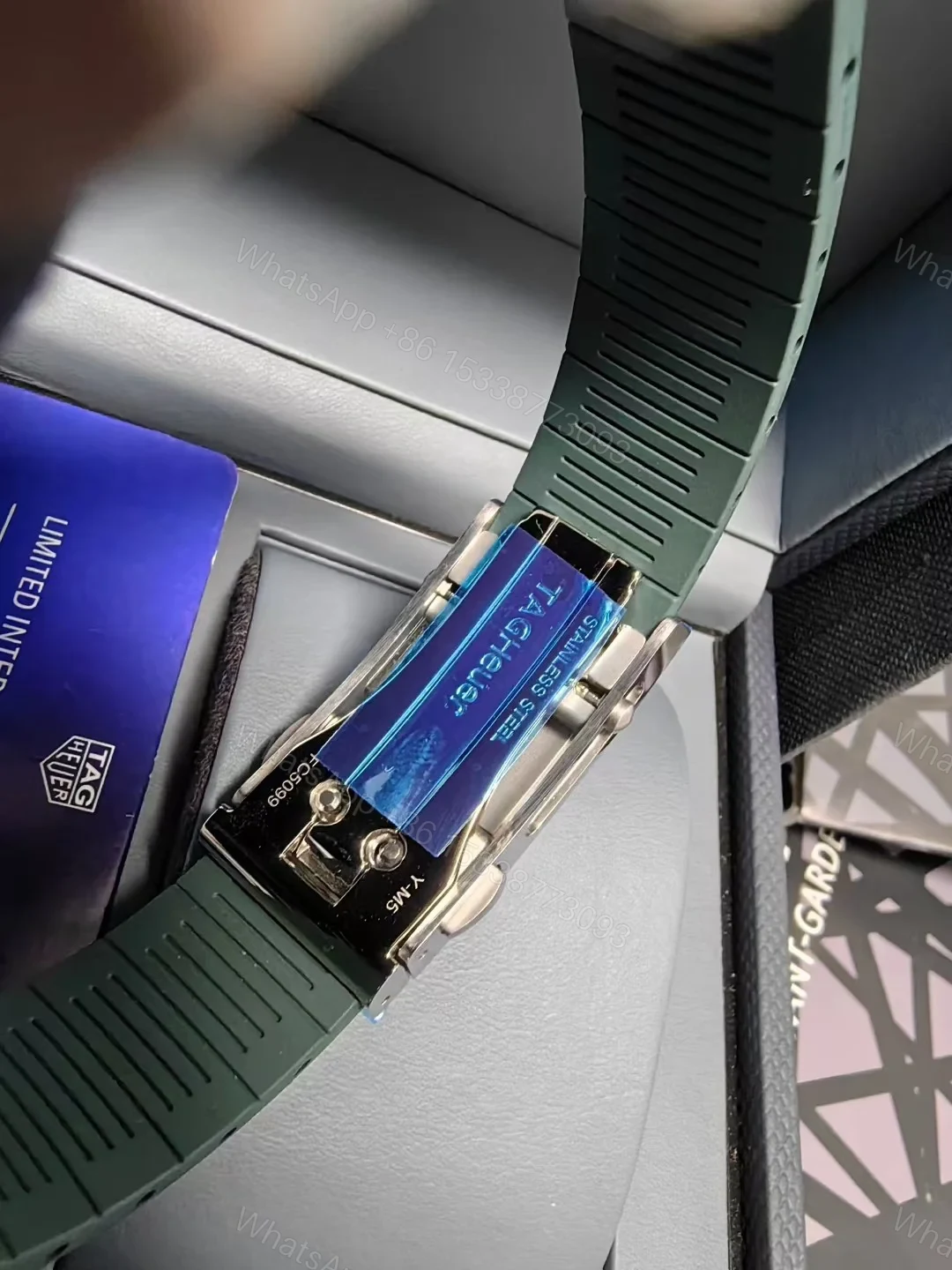 View 7 of TAG Heuer Aquaracer Automatic Mechanical Watch Wave Dial Stainless Steel Bracelet 43MM Premium Edition TAGHEUER-AQUARACER-WAVE-STEEL-AUTO-43