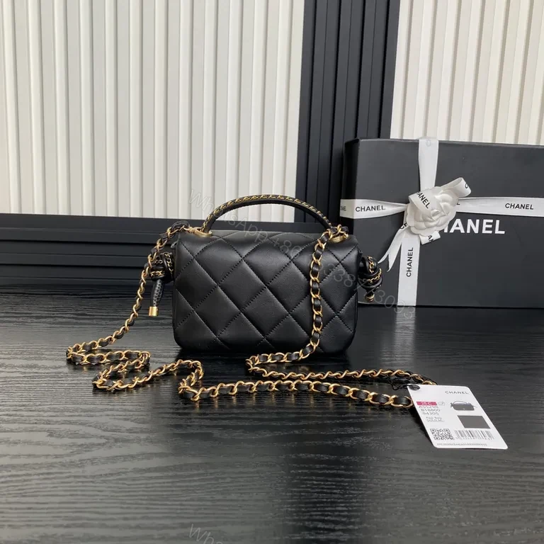 View 4 of Chanel-Style Quilted Mini Bag - Luxury Chain Crossbody
