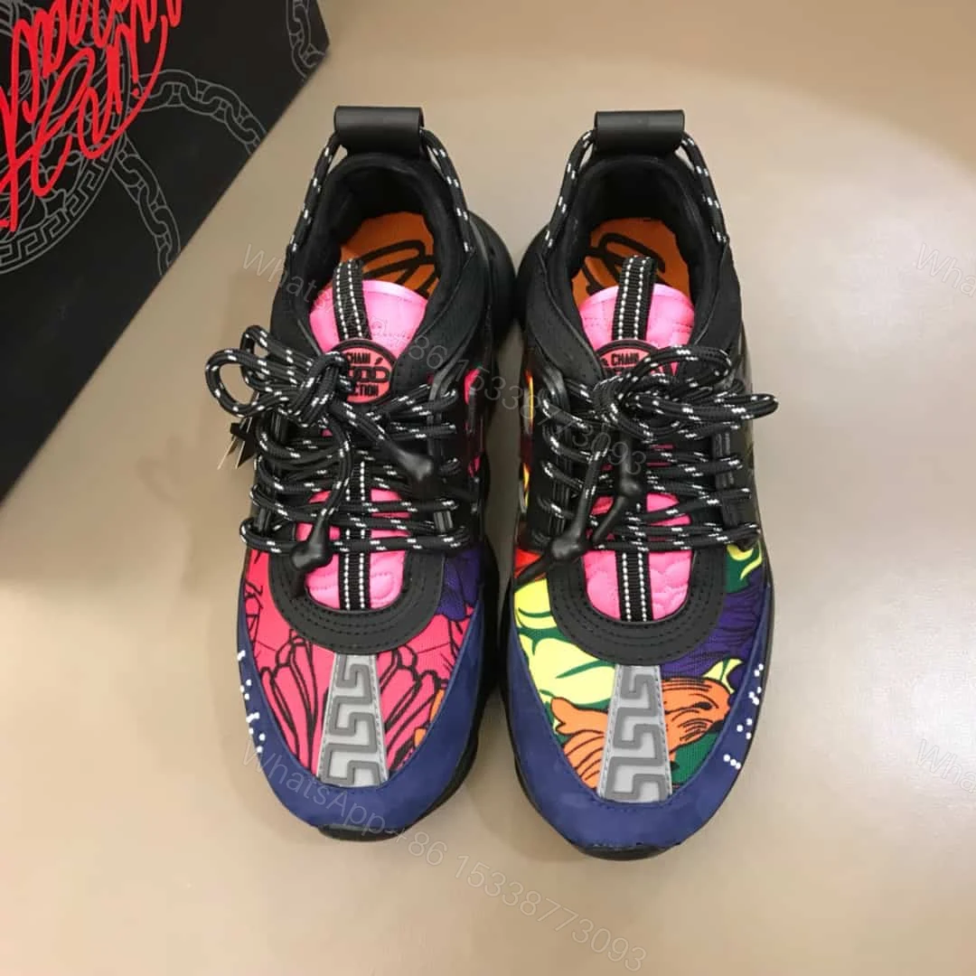 View 8 of VERSACE BLACK AND MULTICOLOURED CHAIN REACTION SNEAKERS – VS8